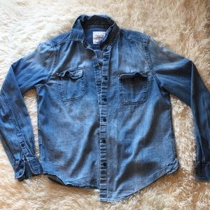 Denim button down